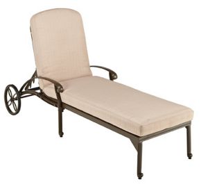 Capri Taupe Metal Outdoor Chaise Lounge with Cushion