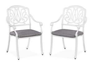 Capri White Outdoor Chairs, Set of 2