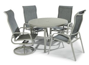 Captiva Gray 48" 5 Piece Outdoor Dining Set