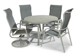 Captiva Gray 5 Piece 42" Round Outdoor Dining Set
