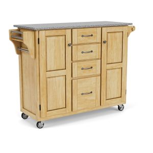 Create-A-Cart Beige Kitchen Cart w/Granite Top