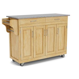 Create-a-Cart Natural Kitchen Cart w/Granite Top