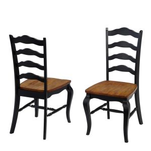 French Countryside Black Dining Chair Pair (Set of 2)