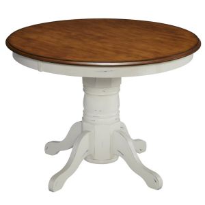 French Countryside Off White Dining Table w/ Oak Top