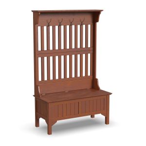 General Line Brown Hall Tree with Storage Bench
