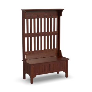 General Line Dark Brown Hall Tree with Storage Bench
