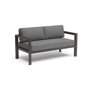 Grayton Gray Outdoor Aluminum Loveseat