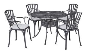 Grenada Charcoal 42" 5 Piece Outdoor Dining Set
