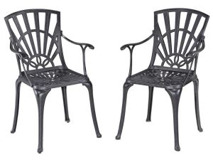 Grenada Charcoal Outdoor Chairs Set of 2