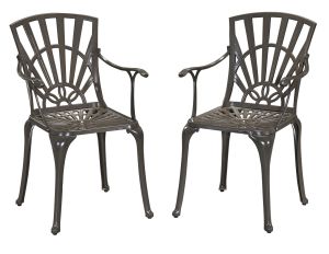 Grenada Khaki Gray Outdoor Chair Pair