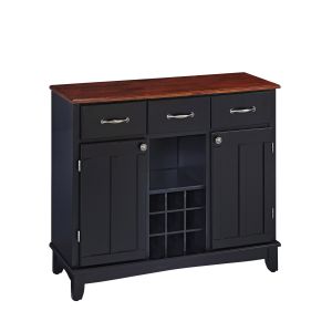 Hampton Black Buffet w/Cherry Wood Top