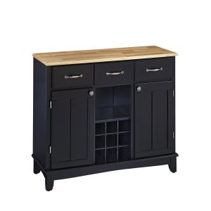 Hampton Black Buffet/Server w/Natural Wood Top