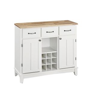 Hampton Off White Buffet/Server w/Natural Wood Top