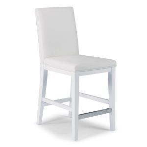 Linear White Padded Counter Stool