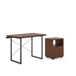 Merge Brown Desk with File Cabinet