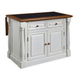 Monarch Off-White Kitchen Island with Granite 
