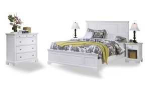 Naples Off-White Queen Bed, Nightstand and Chest