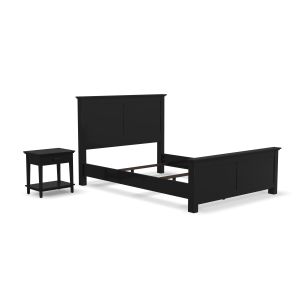 Oak Park Black Queen Bed and Open Nightstand