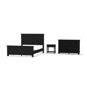 Oak Park Black Queen Bed, Open Nightstand and Dresser