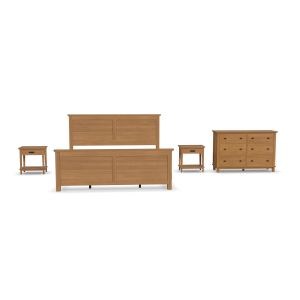 Oak Park Brown King Bed, 2 Open Nightstands and Dresser