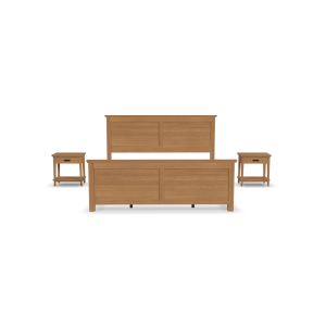 Oak Park Brown King Bed and 2 Open Nightstands