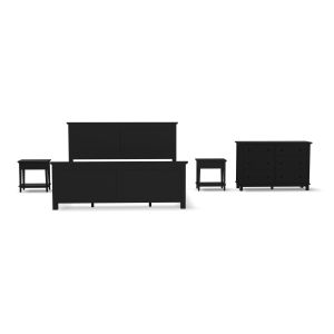 Oak Park Black King Bed, Two Nightstands and Dresser