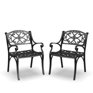 Sanibel Black Outdoor Arm Chairs, Set of 2
