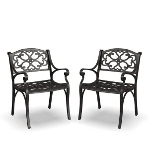 Sanibel Bronze Outdoor Arm Chairs, Set of 2