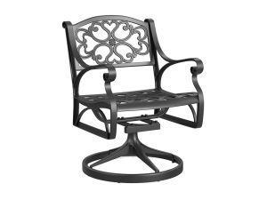 Sanibel Outdoor Black Metal Swivel Rocking Chair 