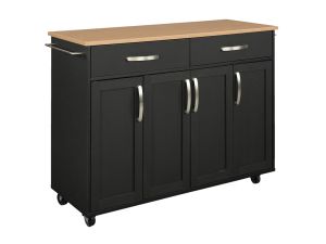 Storage Plus Black Kitchen Cart