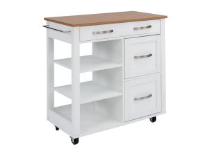 Storage Plus Off White Kitchen Cart