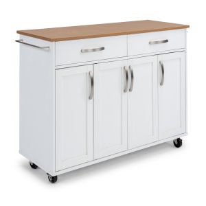 Storage Plus White Kitchen Cart