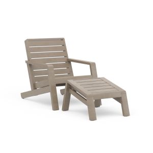 Sustain Gray Outdoor Lounge Chair with Ottoman