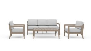 Sustain Gray Outdoor Sofa 4 Piece Set
