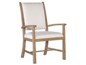 Vineyard Row Light Wood Post Back Upholstered Arm Chair