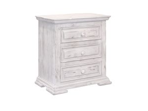 Terra White 3 Drawer Nightstand