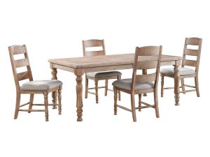 Highland Rectangle Dining Table w/4 Ladder Back Chairs