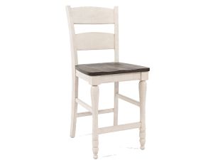 Madison County Vintage White Counter Height Ladderback Stool