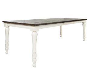 Madison County Vintage White Rectangular Extension Dining Table