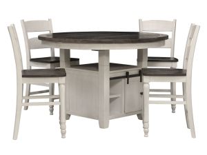 Madison County 5 Piece Adjustable Height Dining Set - Table & 4 Ladderback Stools