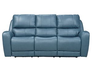 Bel Air Persian Blue Leather Power Reclining Sofa 