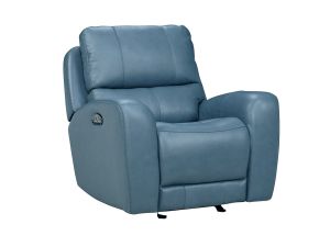 Bel Air Persian Blue Leather Power Reclining Glider Chair