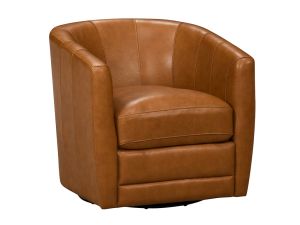 Eastwood Camel 100% Leather Swivel Chair