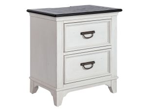 Allyson Park White 2 Drawer Nightstand With Charging Station