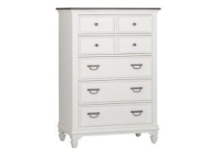 Allyson Park White 5 Drawer Chest