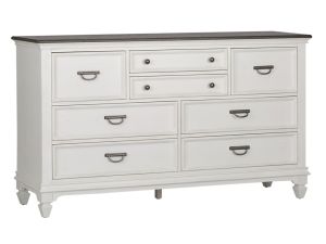 Allyson Park White 8 Drawer Dresser