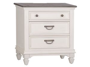 Allyson Park White Nightstand With Charging Station