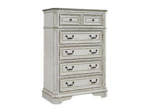 Magnolia Manor Antique White 5 Drawer Chest