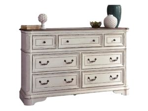 Magnolia Manor Antique White 7 Drawer Dresser