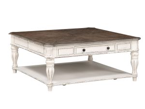 Magnolia Manor White Oversized Square Cocktail Table